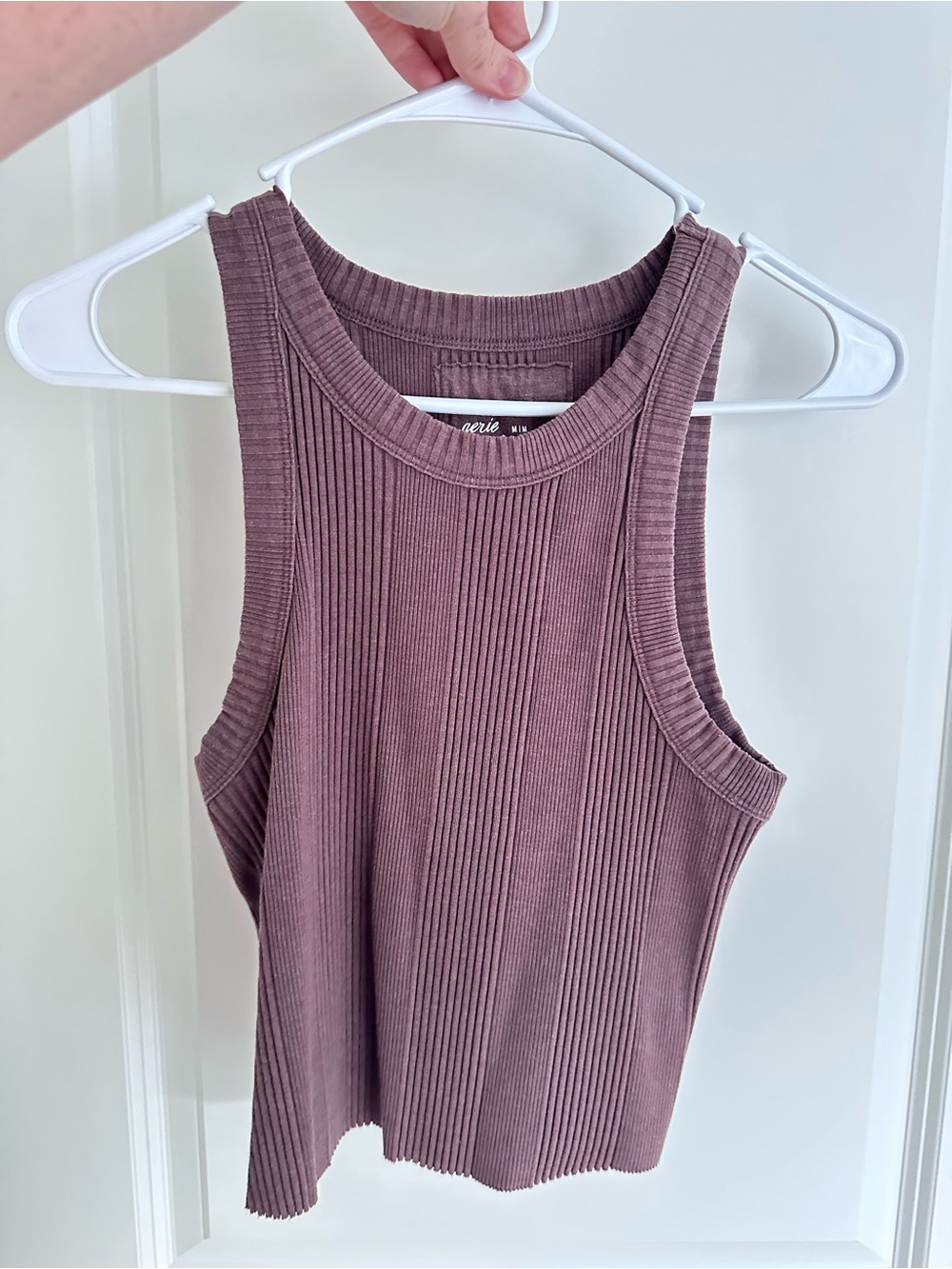 Aerie Ribbed Tank Top in Brown